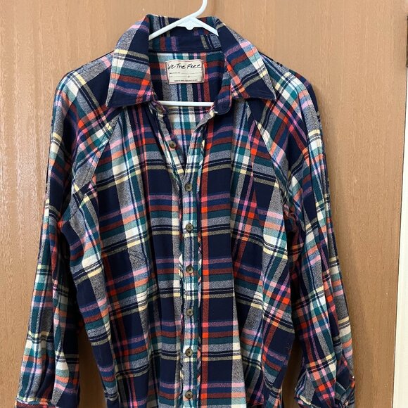 We The Free Girl Meets Boy Plaid Shirt - Small - NWOT - Picture 1 of 4